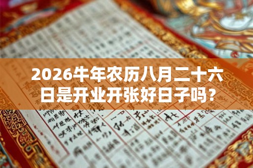 2026牛年农历八月二十六日是开业开张好日子吗？