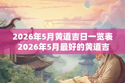 2026年5月黄道吉日一览表 2026年5月最好的黄道吉日