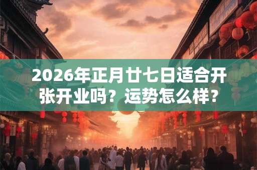 2026年正月廿七日适合开张开业吗？运势怎么样？