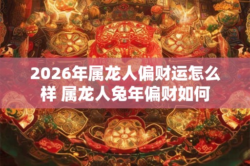 2026年属龙人偏财运怎么样 属龙人兔年偏财如何 2026年属龙人偏财运怎么样 属龙人兔年偏财如何
