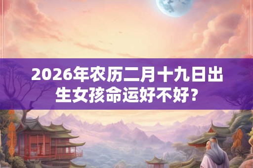 2026年农历二月十九日出生女孩命运好不好? 2026年农历二月十九日出生女孩命运好不好?