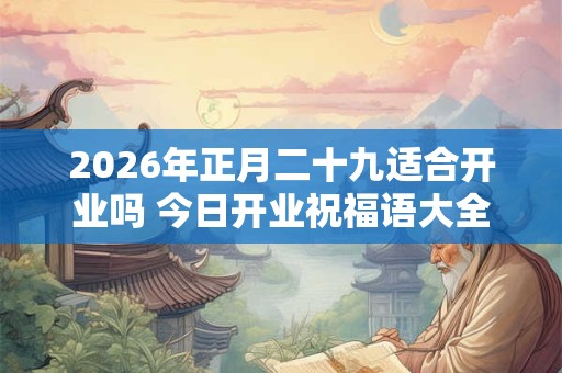 2026年正月二十九适合开业吗 今日开业祝福语大全