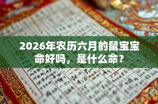 2026年农历六月的鼠宝宝命好吗,是什么命? 2026年农历六月的鼠宝宝命好吗,是什么命?