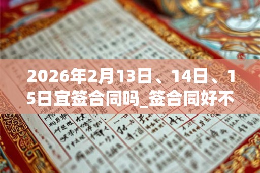 2026年2月13日、14日、15日宜签合同吗_签合同好不好