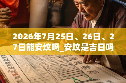 2026年7月25日、26日、27日能安坟吗_安坟是吉日吗