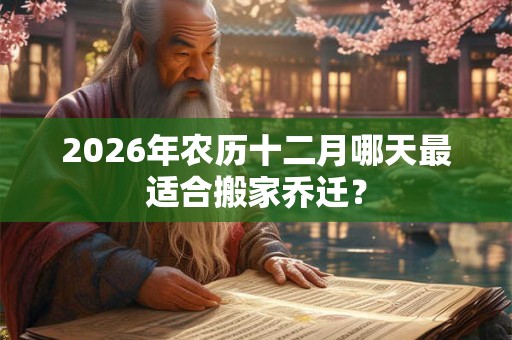 2026年农历十二月哪天最适合搬家乔迁? 2026年农历十二月哪天最适合搬家乔迁?