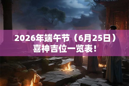 2026年端午节（6月25日）喜神吉位一览表！