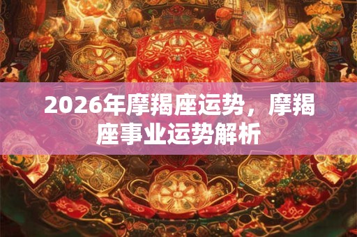 2026年摩羯座运势，摩羯座事业运势解析