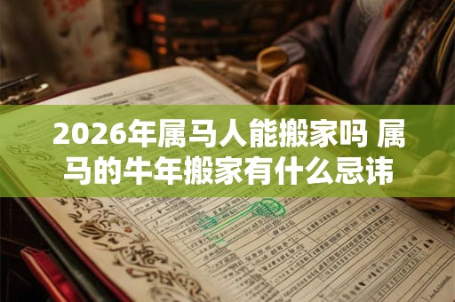 2026年属马人能搬家吗 属马的牛年搬家有什么忌讳