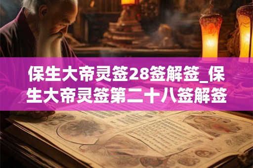 保生大帝灵签28签解签_保生大帝灵签第二十八签解签