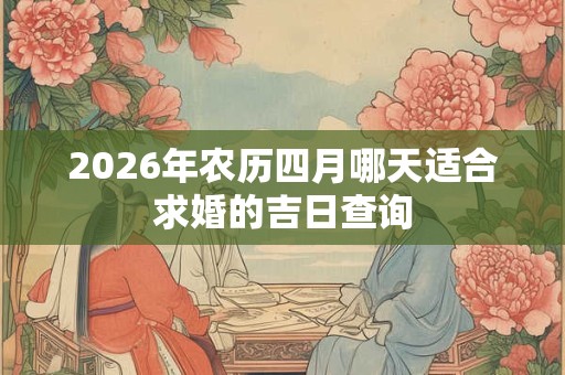 2026年农历四月哪天适合求婚的吉日查询