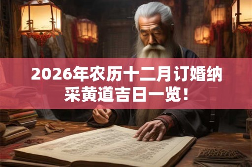 2026年农历十二月订婚纳采黄道吉日一览！