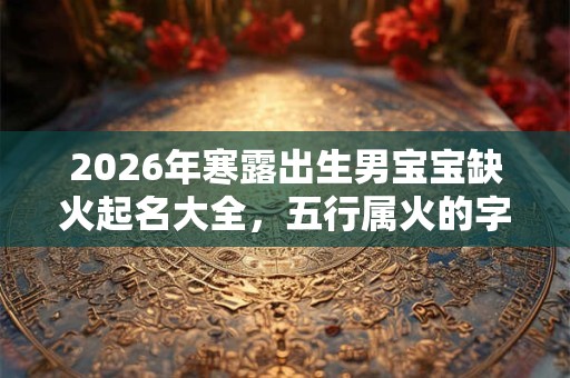 2026年寒露出生男宝宝缺火起名大全，五行属火的字