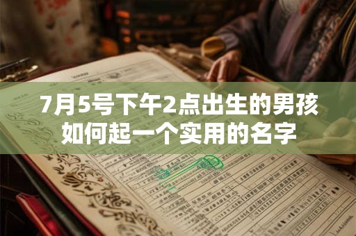 7月5号下午2点出生的男孩如何起一个实用的名字