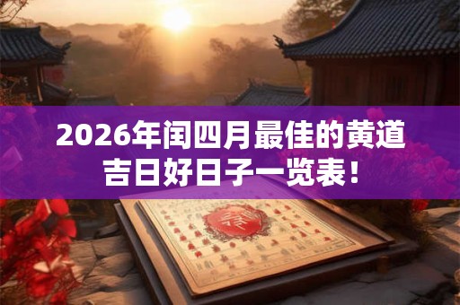 2026年闰四月最佳的黄道吉日好日子一览表！