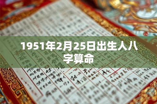 1951年2月25日出生人八字算命