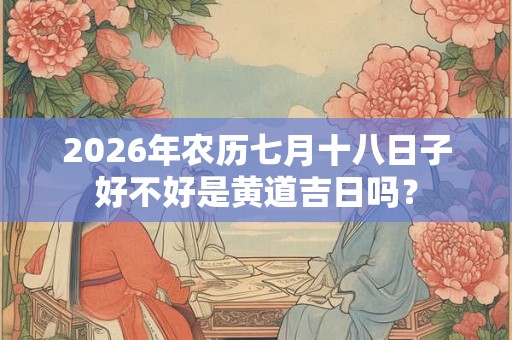 2026年农历七月十八日子好不好是黄道吉日吗？