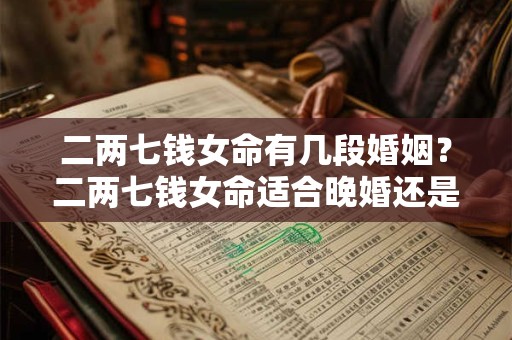 二两七钱女命有几段婚姻？二两七钱女命适合晚婚还是早婚？