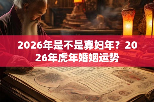 2026年是不是寡妇年?2026年虎年婚姻运势 2026年是不是寡妇年?2026年虎年婚姻运势