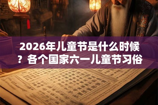 2026年儿童节是什么时候？各个国家六一儿童节习俗