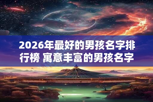 2026年最好的男孩名字排行榜 寓意丰富的男孩名字
