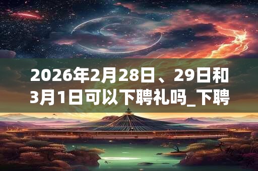 2026年2月28日、29日和3月1日可以下聘礼吗_下聘礼日子好吗