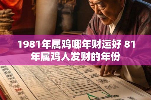 1981年属鸡哪年财运好 81年属鸡人发财的年份