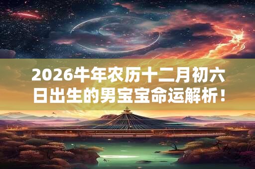 2026牛年农历十二月初六日出生的男宝宝命运解析! 2026牛年农历十二月初六日出生的男宝宝命运解析!