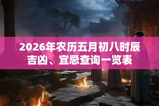 2026年农历五月初八时辰吉凶、宜忌查询一览表