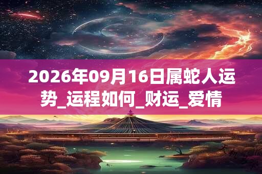 2026年09月16日属蛇人运势_运程如何_财运_爱情 2026年09月16日属蛇人运势_运程如何_财运_爱情