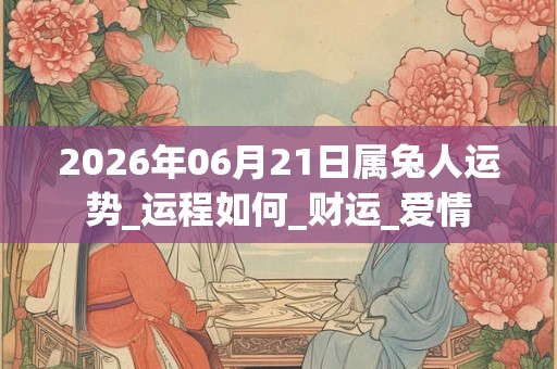 2026年06月21日属兔人运势_运程如何_财运_爱情