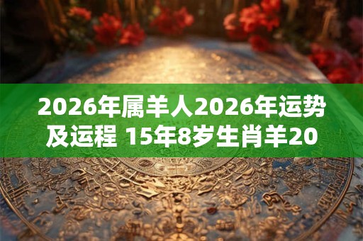 2026年属羊人2026年运势及运程 15年8岁生肖羊2026年每月运势