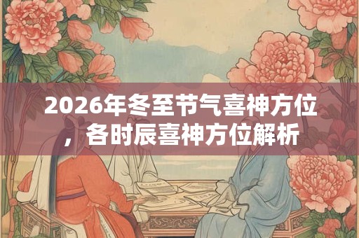 2026年冬至节气喜神方位,各时辰喜神方位解析 2026年冬至节气喜神方位,各时辰喜神方位解析