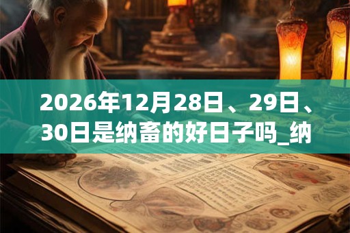 2026年12月28日、29日、30日是纳畜的好日子吗_纳畜可以吗