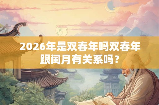 2026年是双春年吗双春年跟闰月有关系吗？