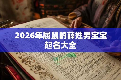 2026年属鼠的薛姓男宝宝起名大全 2026年属鼠的薛姓男宝宝起名大全