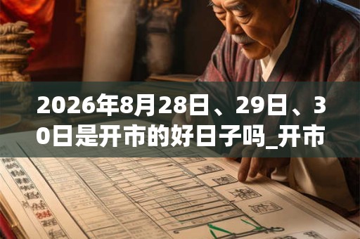 2026年8月28日、29日、30日是开市的好日子吗_开市可以吗