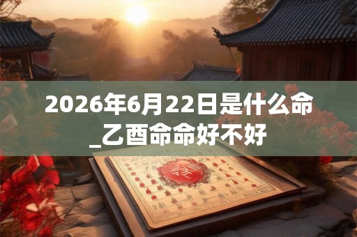 2026年6月22日是什么命_乙酉命命好不好