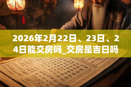2026年2月22日、23日、24日能交房吗_交房是吉日吗