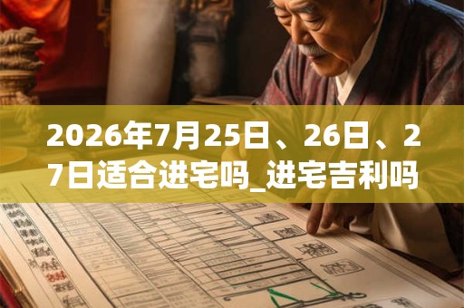 2026年7月25日、26日、27日适合进宅吗_进宅吉利吗 2026年7月25日、26日、27日适合进宅吗_进宅吉利吗