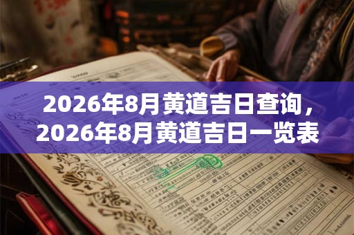 2026年8月黄道吉日查询，2026年8月黄道吉日一览表