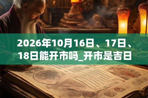 2026年10月16日、17日、18日能开市吗_开市是吉日吗 2026年10月16日、17日、18日能开市吗_开市是吉日吗