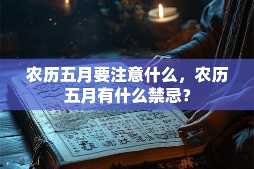 农历五月要注意什么，农历五月有什么禁忌？