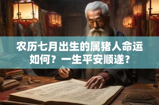 农历七月出生的属猪人命运如何?一生平安顺遂? 农历七月出生的属猪人命运如何?一生平安顺遂?
