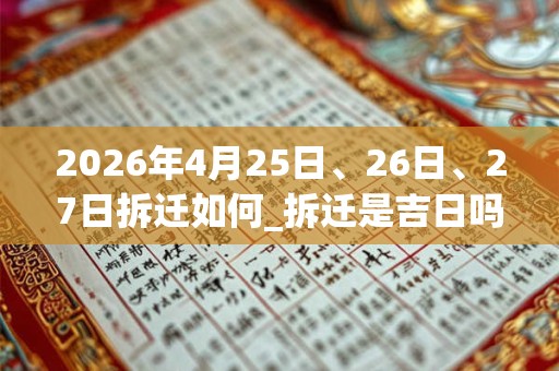 2026年4月25日、26日、27日拆迁如何_拆迁是吉日吗