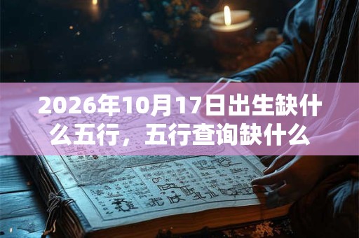2026年10月17日出生缺什么五行，五行查询缺什么