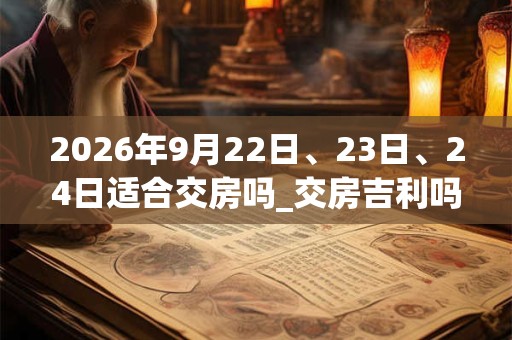 2026年9月22日、23日、24日适合交房吗_交房吉利吗