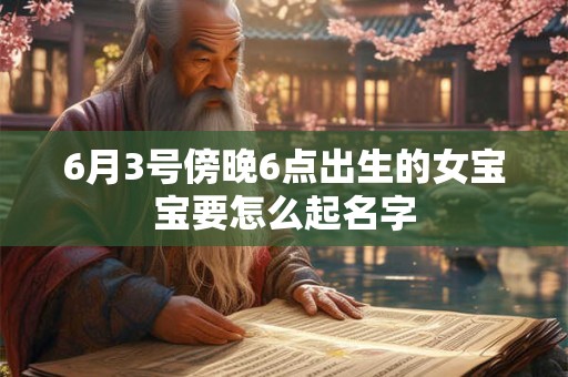 6月3号傍晚6点出生的女宝宝要怎么起名字
