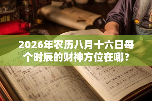 2026年农历八月十六日每个时辰的财神方位在哪？