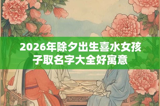2026年除夕出生喜水女孩子取名字大全好寓意